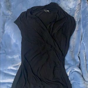 Black short sleeve work top